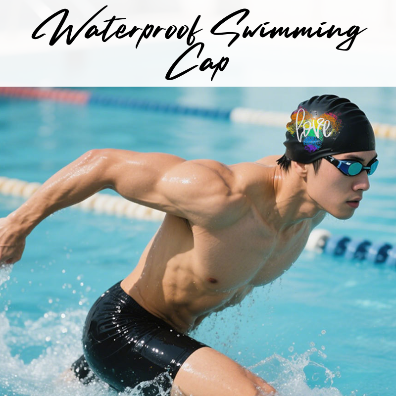 Lifestyle: Silicone Men's "Love Theme" Swimming Cap (UXHCL)