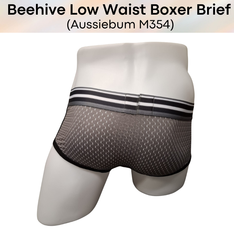 Men's Boxer: Nylon Boxer Brief Underwear with Double Layer Cotton Pouch (M354)