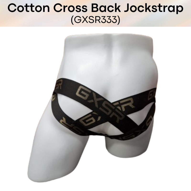 Men's Jockstrap: Cotton Double Layer Pouch Cross Back Jockstrap Underwear (GXSR333)