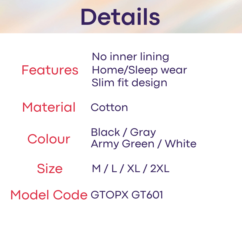 Men's Shorts: Cotton Home/Sleep/Lounge Shorts (GT601)