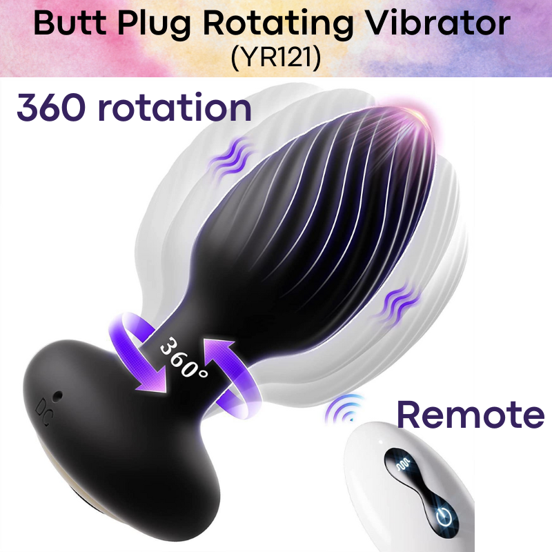 Men's Adult Toy: Rotating Butt Plug Vibrator (YR121)