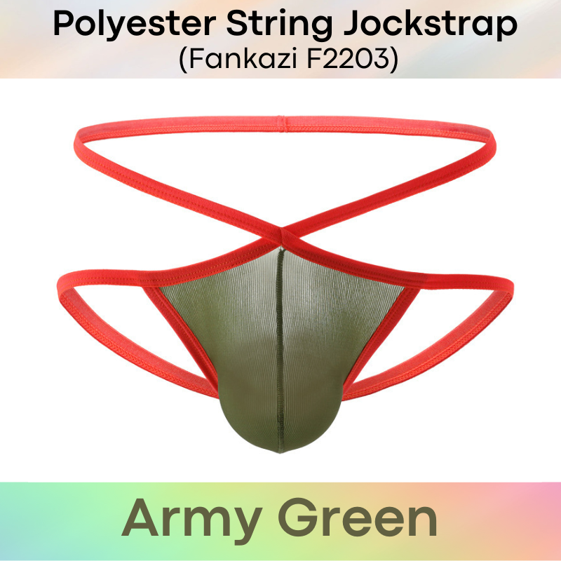 Men's Jockstrap: Polyester String Band Jockstrap with Lined Pouch Jockstrap Underwear (F2203)