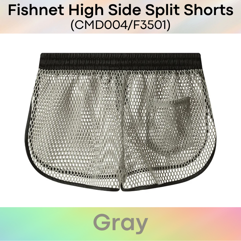 Men's Shorts: Polyester Fish Net See Through with Drawstring/Rear Pocket Shorts (F3501/CMD004)