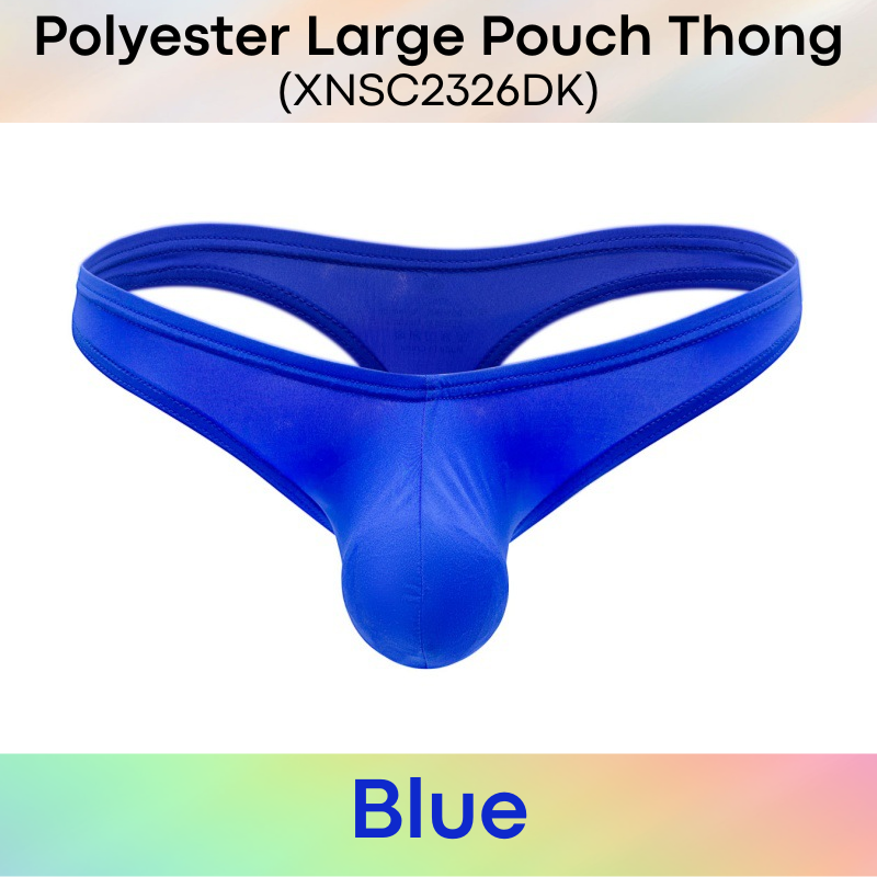 Men's Thong: Polyester Large 3D Pouch T Back Thong Underwear (XNSC2326DK)
