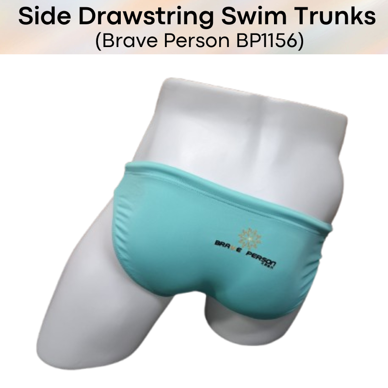 Men's Swimwear: Nylon Brief Design Swim Trunks with Side Drawstring (BP1156)