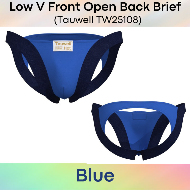 Men's Brief: Cotton Open Back Brief with Low V Front Underwear (TW25108)