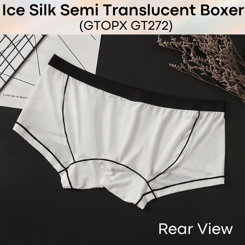 Men's Boxer : Polyester Ice Silk Semi Translucent Boxer with Contour Lines (GTOPX GT272)