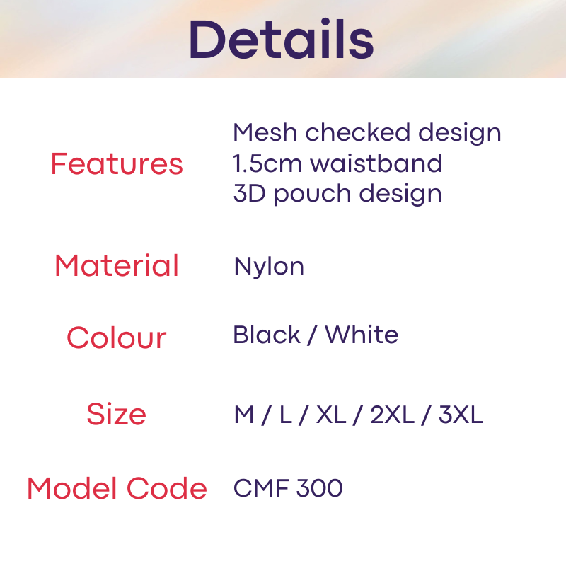 Men's Thong: Mesh Checked Thong (CMF300)