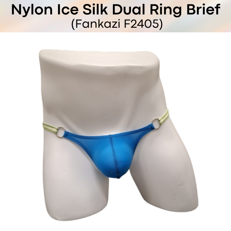 Men's Brief : 2 Ring Accessory Ice Silk Underwear (Fankazi F2405)