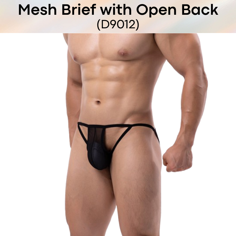 Men's Brief : Polyester Mesh Brief with Open Back (D9012)