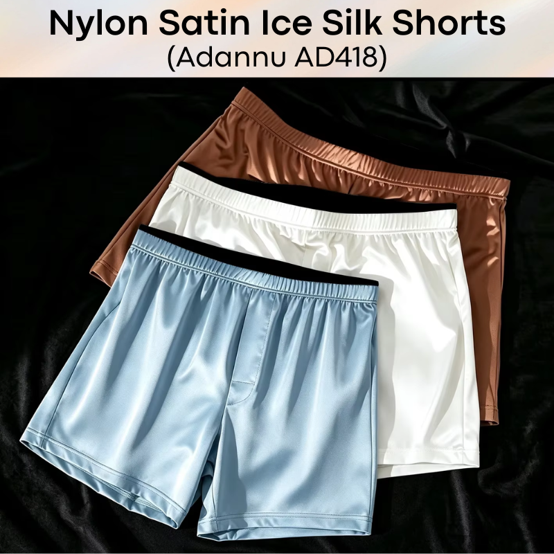 Men's Shorts: Nylon Satin Ice Silk Home Shorts (AD418)