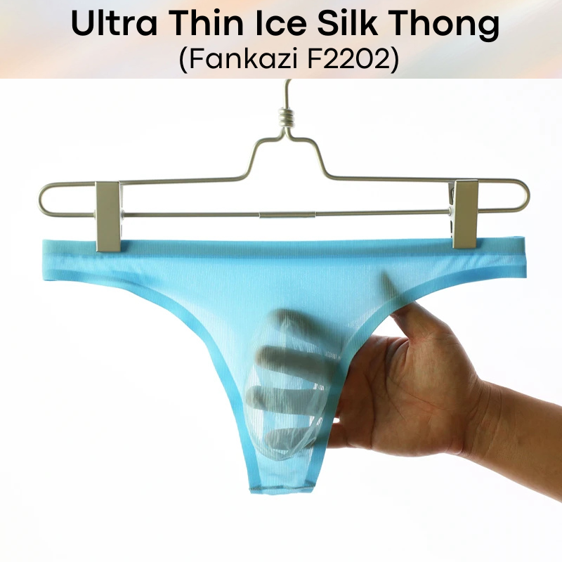 Men's Thong : Ice Silk Ultra Thin Underwear (Fankazi F2202)