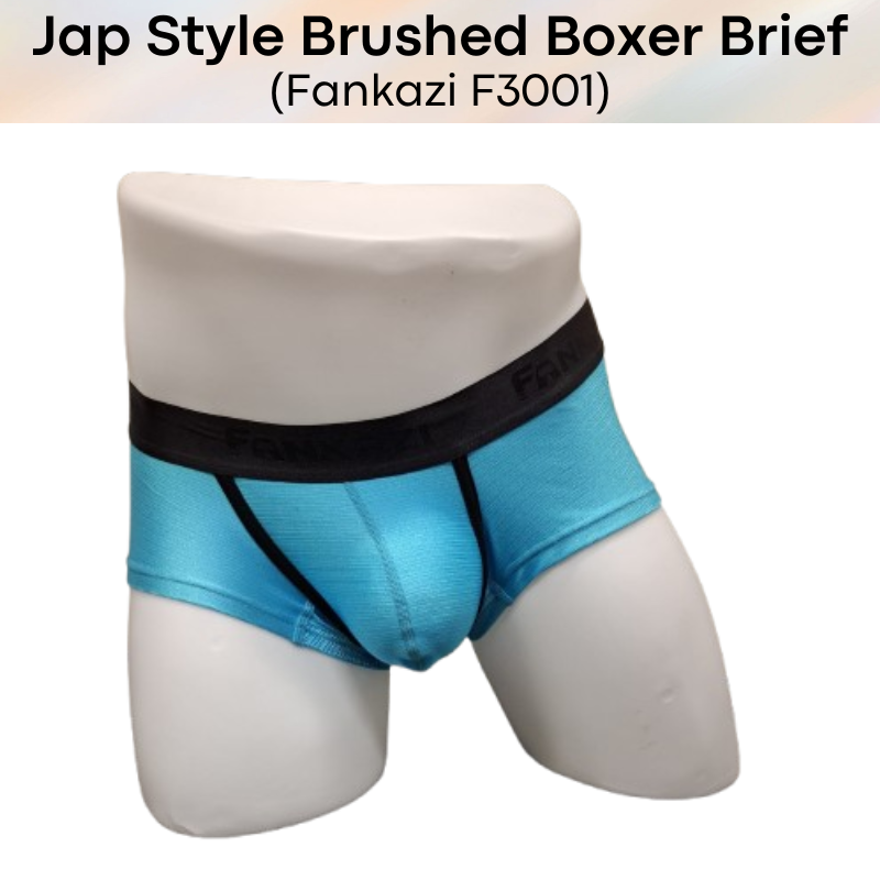 Men's Boxer: Polyester Jap Style Metallic Brushed Boxer Brief Underwear (F3001)