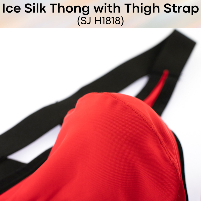 Men's Thong : Nylon Ice Silk Thong with Thigh Strap (SJ H1818)