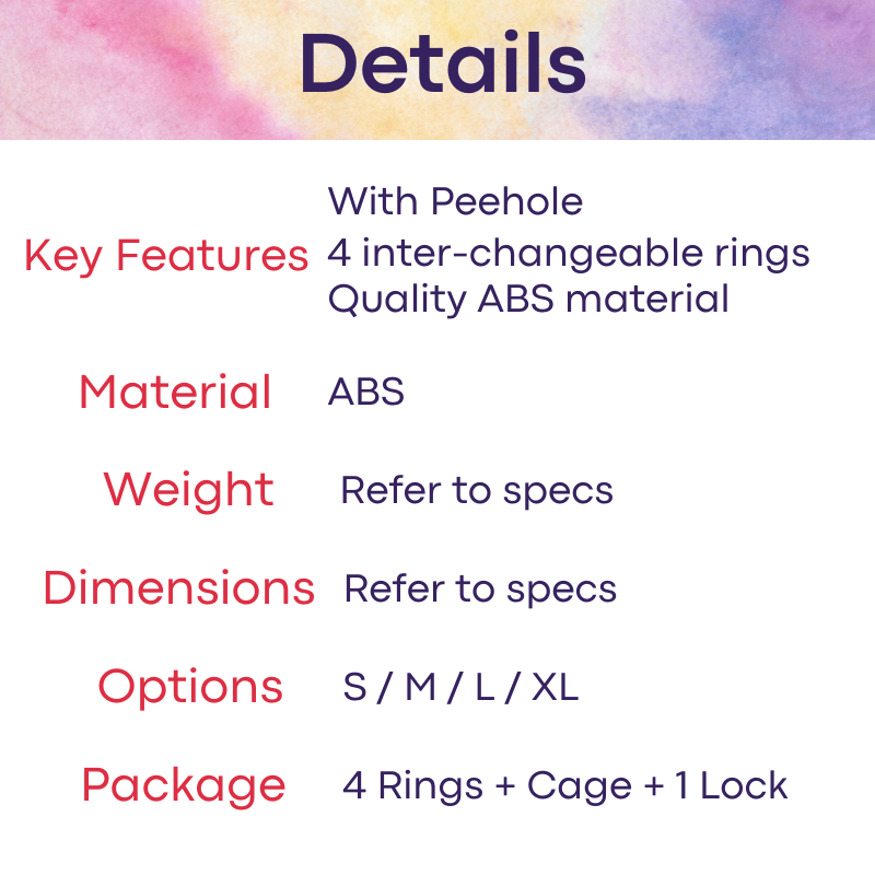 Adult Toy : Men's ABS Plastic Chastity Cage with Peehole (FRRK201)