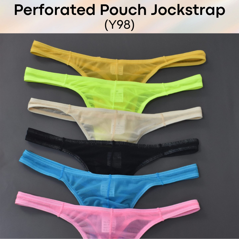 Men's Thong: Polyester Mesh Low Waist Thong (Y98)
