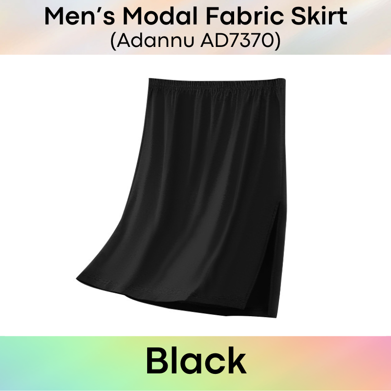 Men's Sleepwear: Modal Fabric Skirt with High Side Slit Opening (AD7370)
