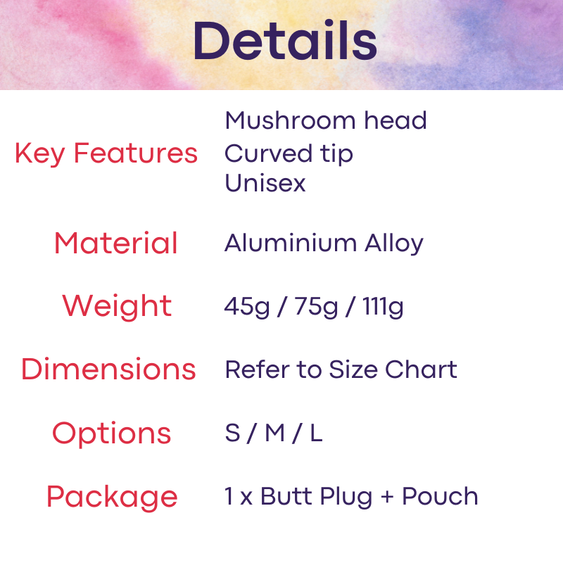 Adult Toy: Aluminium Alloy Mushroom Head with Curve Neck Butt Plug (475254242)