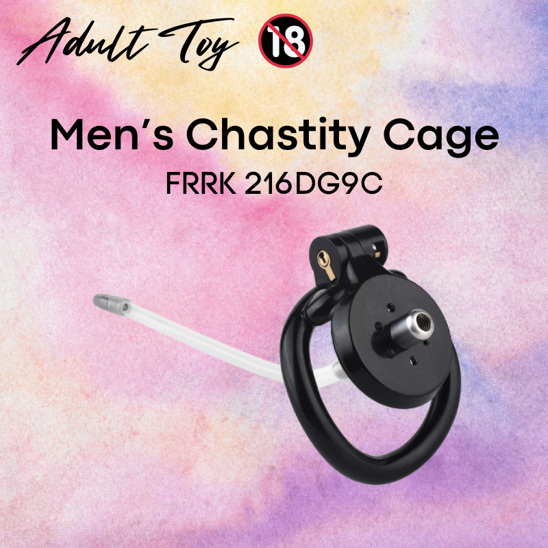 Adult Toy: Men's Resin Chastity Cage with Urethral Catheter (FRRK216DG9C)