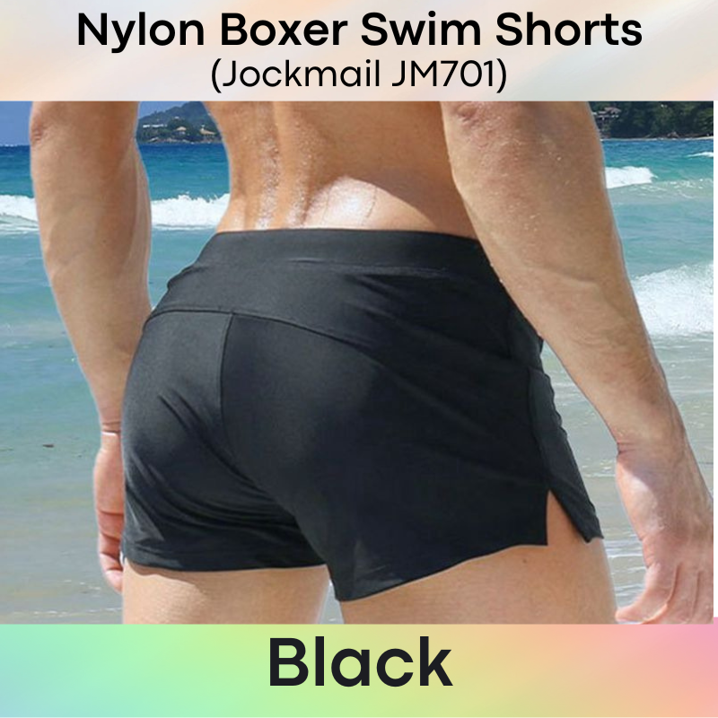 Men's Swimwear : Nylon Boxer Shorts Swim Trunks (Jockmail JM701)