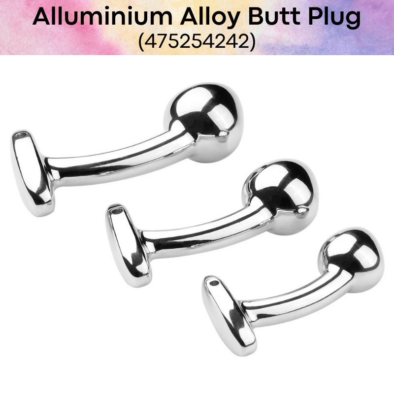 Adult Toy: Aluminium Alloy Mushroom Head with Curve Neck Butt Plug (475254242)