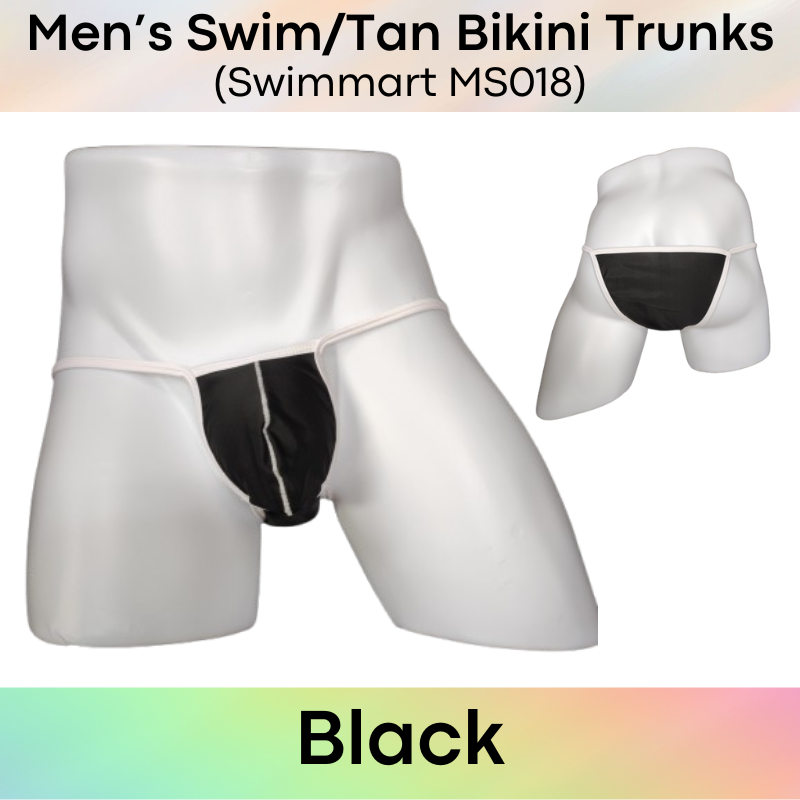 Men's Swimwear : Nylon Bikini String Swim / Tan Swim Trunks (Swimmart MS018)