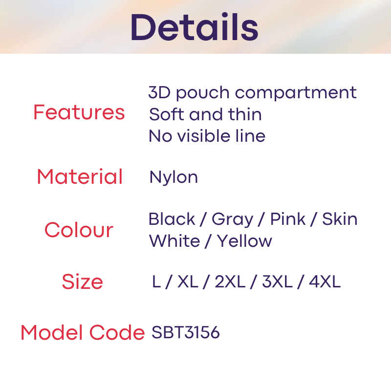Men's Brief: Nylon Ice Silk 3D Pouch No Visible Line Brief Underwear (SBT3156)