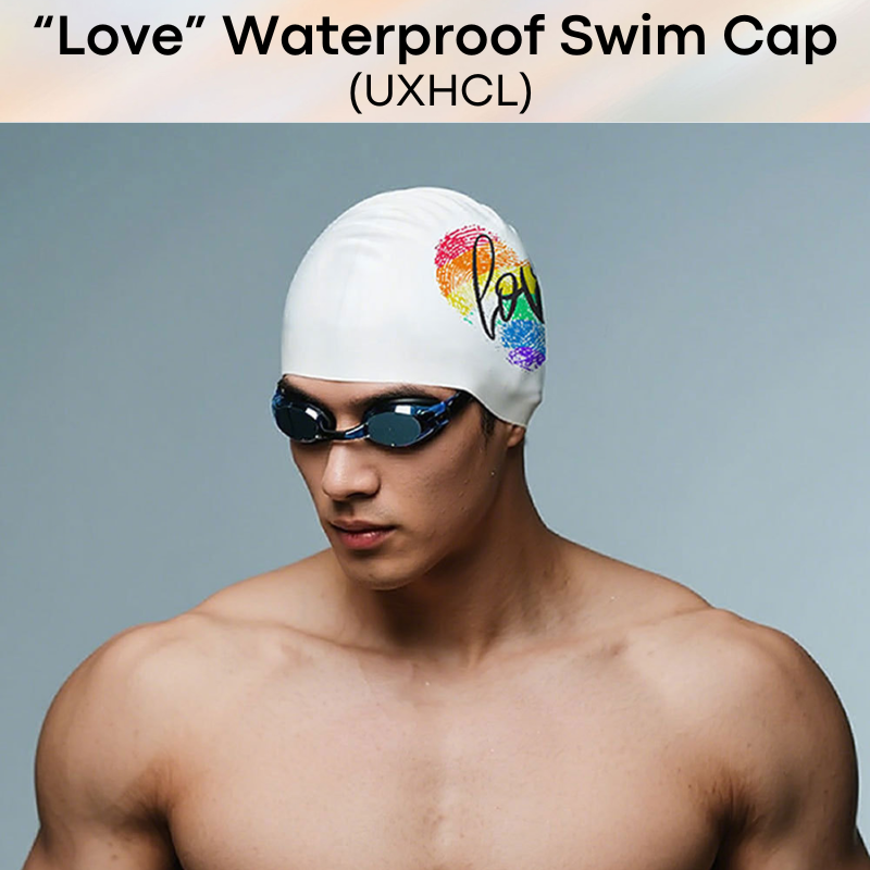Lifestyle: Silicone Men's "Love Theme" Swimming Cap (UXHCL)