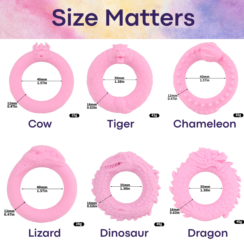 Men's Adult Toy: Liquid Silicone Rubber Animal Series Penis Ring (FRRK282/3/4/5/6/7)