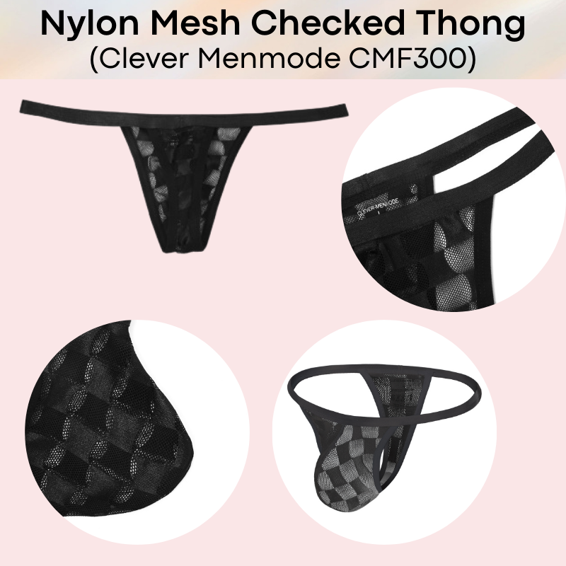 Men's Thong: Mesh Checked Thong (CMF300)