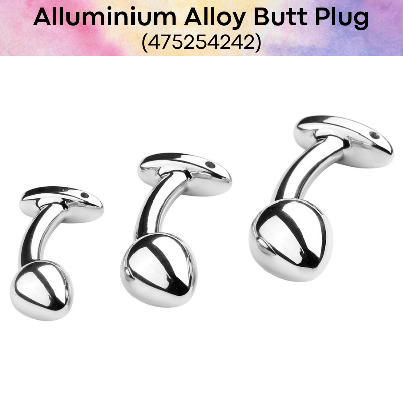 Adult Toy: Aluminium Alloy Mushroom Head with Curve Neck Butt Plug (475254242)