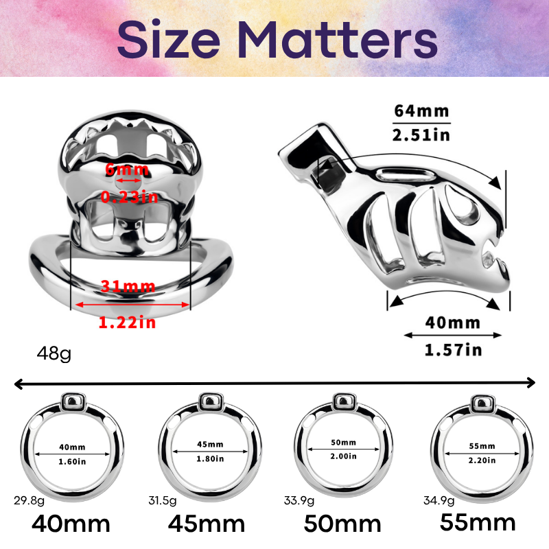 Adult Toy: Men's Aluminum Alloy Predator Chastity Cage (FRRK136)