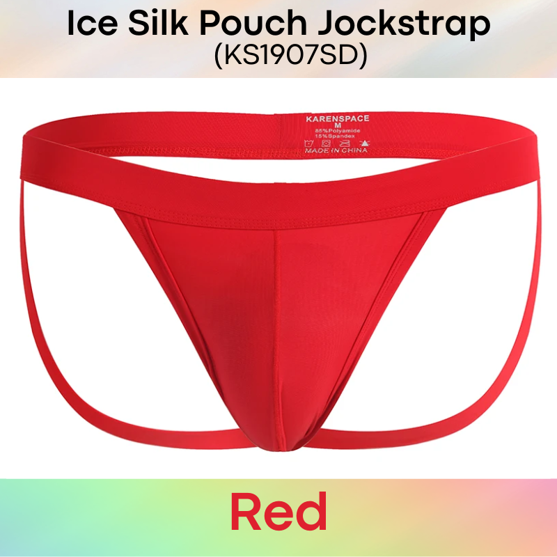 Men's Jockstrap: Polyester Ice Silk Pouch Jockstrap Underwear (KS1907SD)