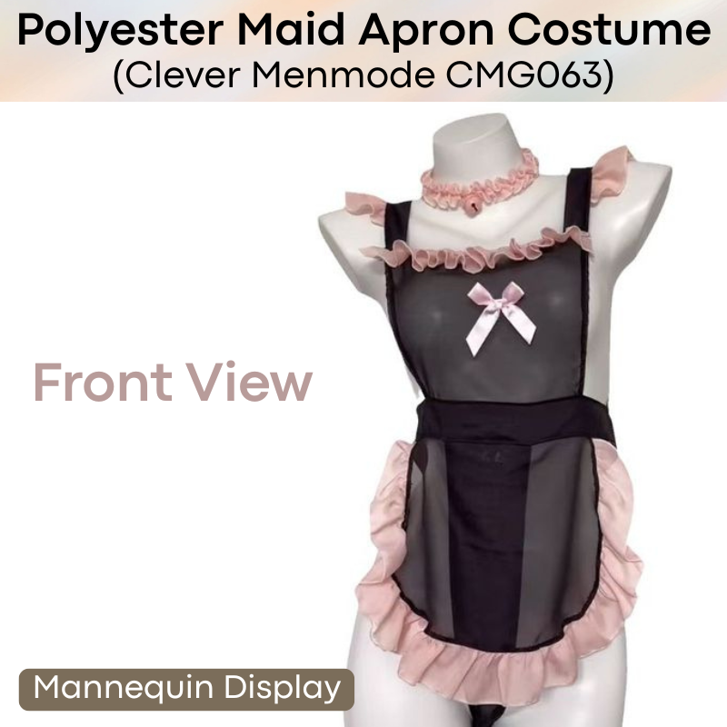 Men's Lifestyle: Unisex Polyester Mesh Maid Apron with Thong Costume Set for Roleplay (CMG063)