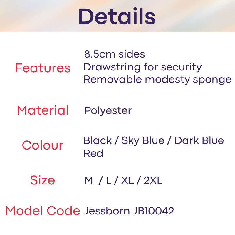 Men's Swimwear: Polyester Boxer Brief Swimming Trunks with Removable Sponge (JB10042)