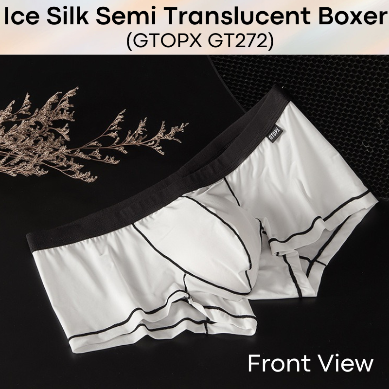 Men's Boxer : Polyester Ice Silk Semi Translucent Boxer with Contour Lines (GTOPX GT272)