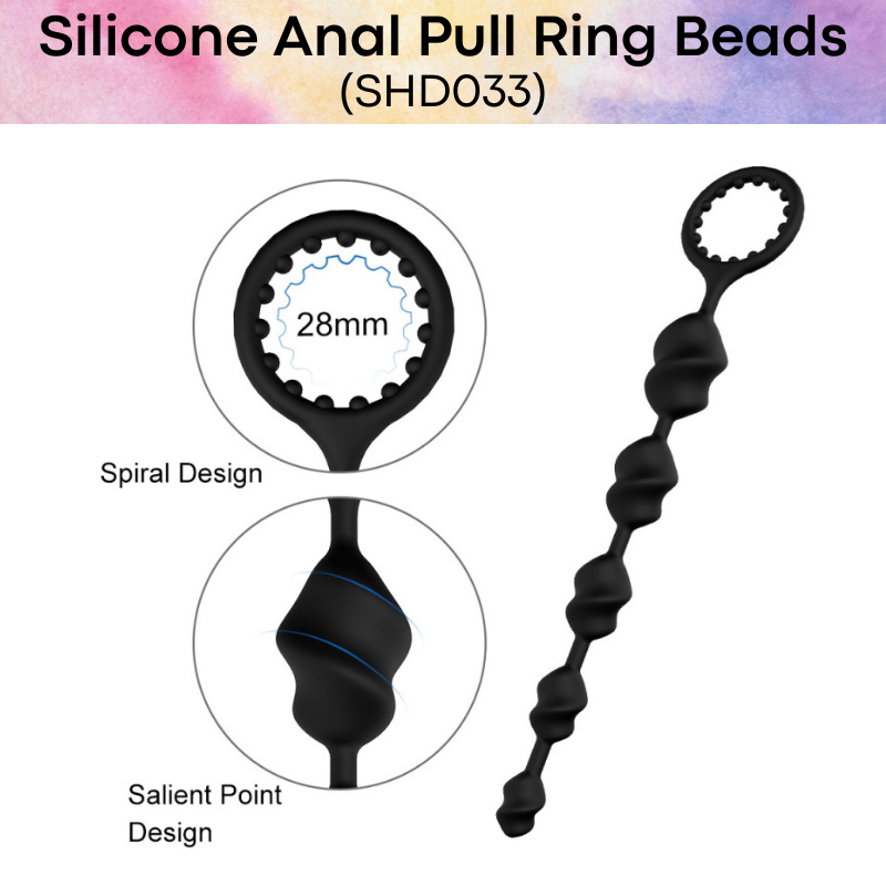Adult Toy: Silicone Flexible Anal Spiral Bead with Pull Ring (SHD033)