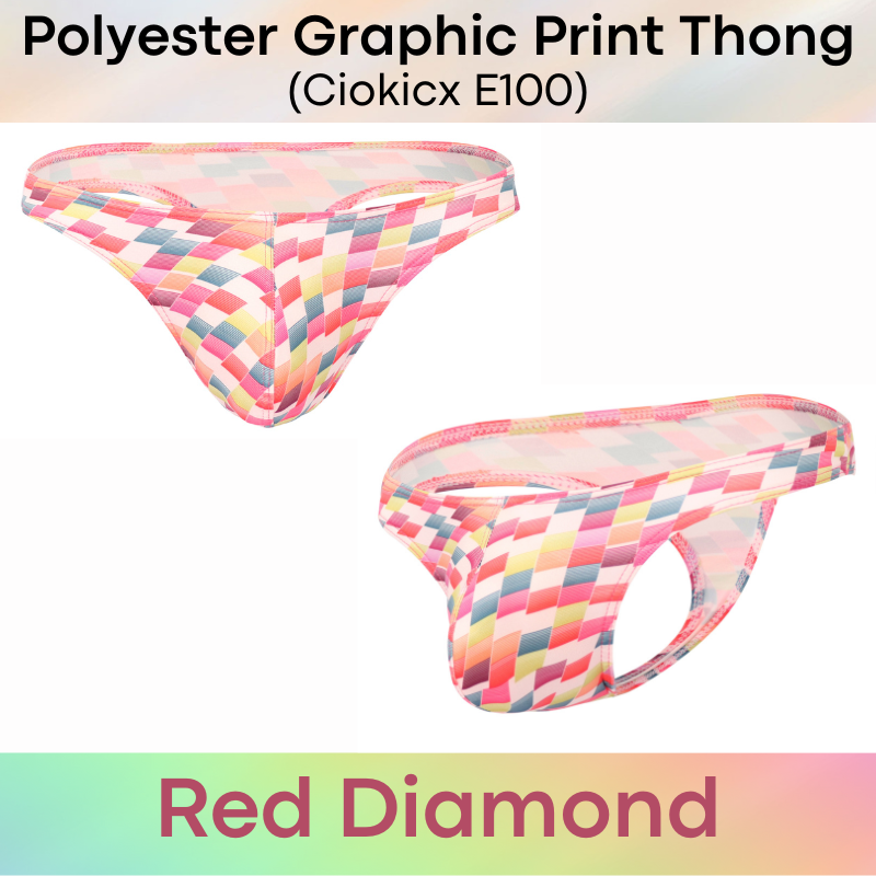 Men's Thong : Polyester Graphic Print Low Waist Thong (Ciokicx E100)