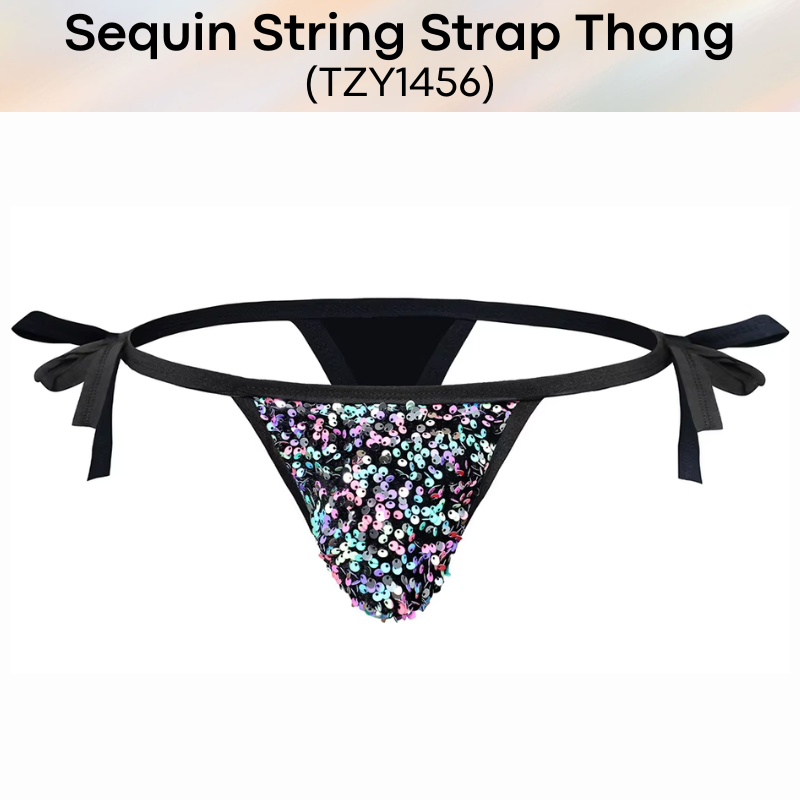 Men's Thong: Sequin Strap Thong with side String Side (TZY1456)