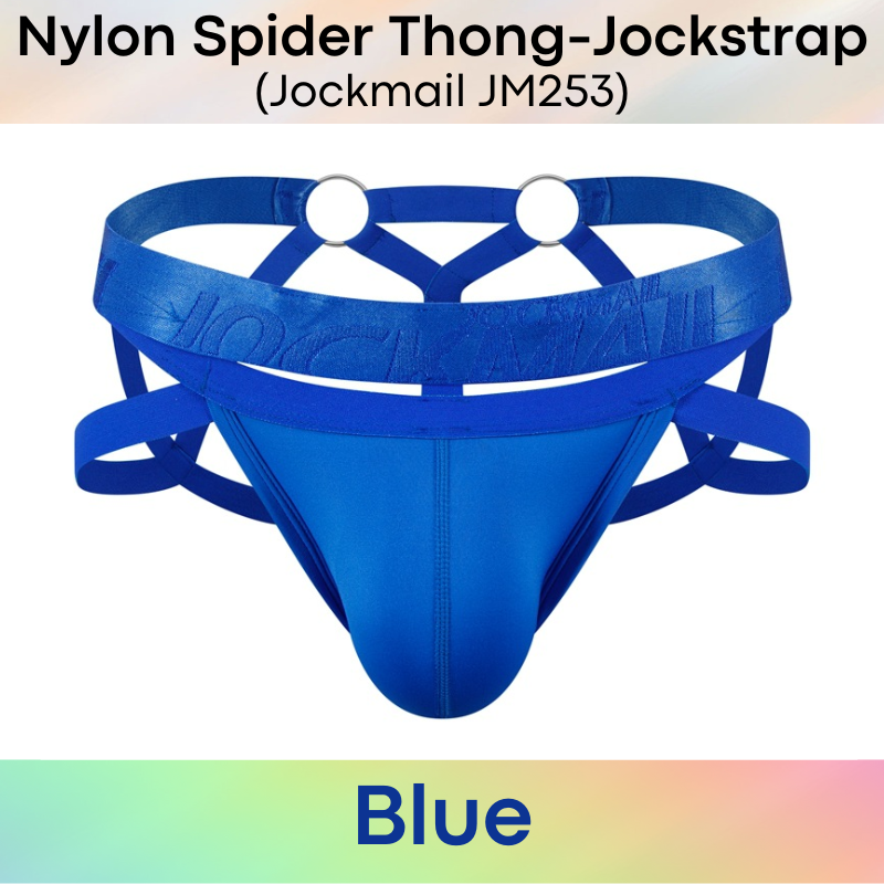 Men's Jockstrap: Nylon Ice Silk Spider Jockstrap-Thong Combi Underwear (JM253)