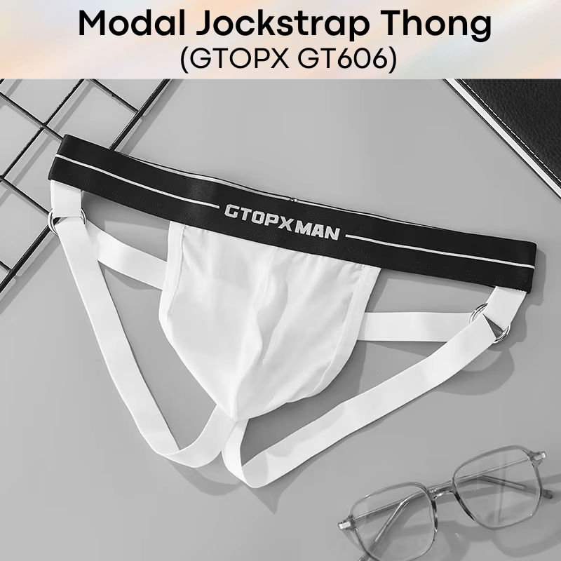 Men's Thong: Modal Contour Pouch with Jockstrap-Thong Design (GT606)