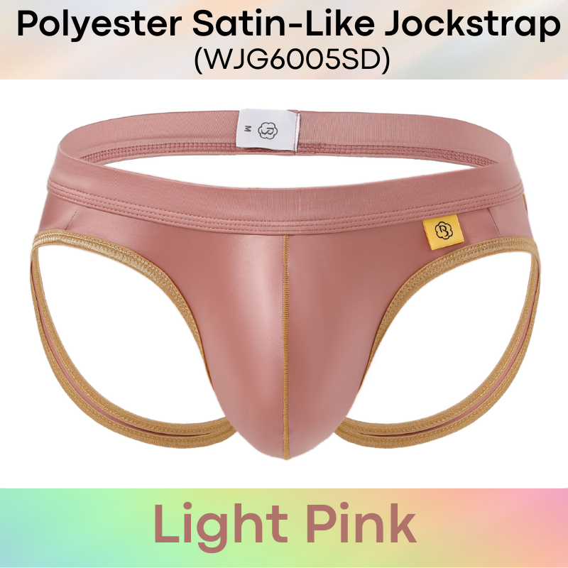 Men's Jockstrap: Polyester Satin-Like Low Waist Jockstrap Underwear (WJG6005SD)