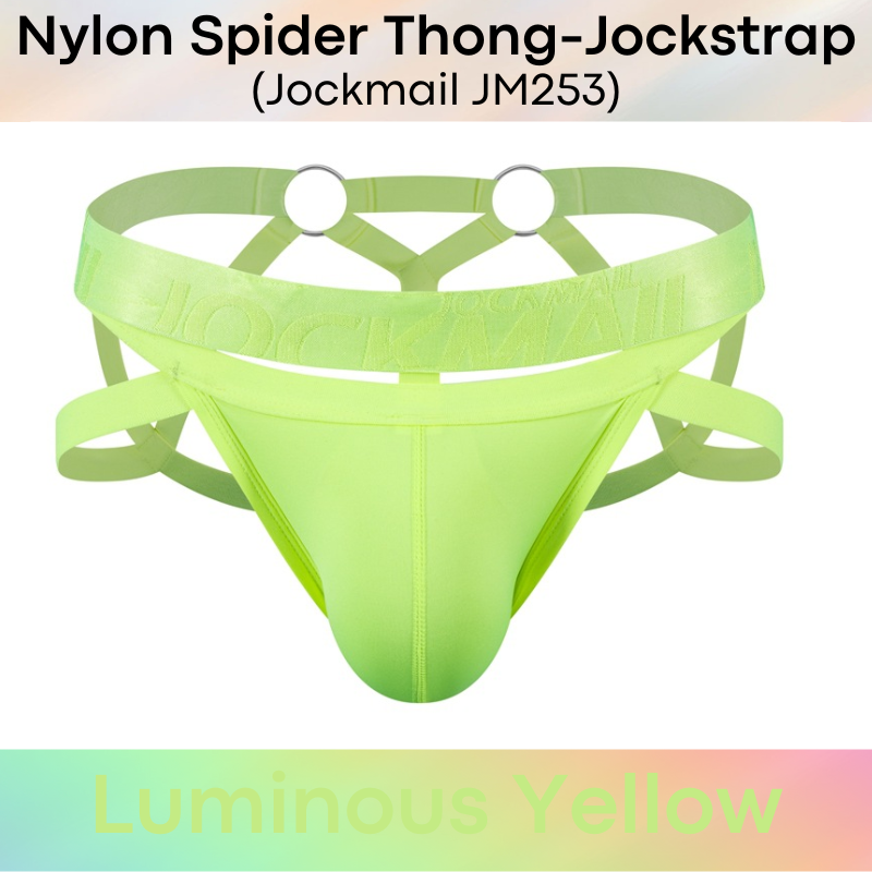 Men's Jockstrap: Nylon Ice Silk Spider Jockstrap-Thong Combi Underwear (JM253)