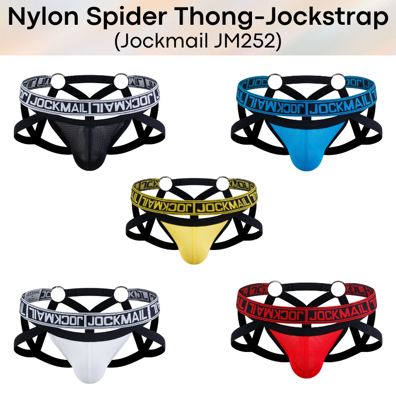 Men's Jockstrap: Nylon Breathable Spider Jockstrap-Thong Combi Underwear (JM252)