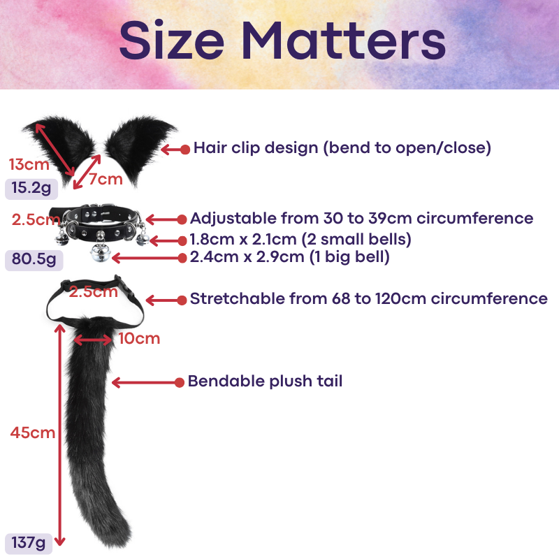 Adult Roleplay: Unisex 3-Piece Set Fox Ear / Fox Tail / Bell Choker for Roleplay (HT332400078)