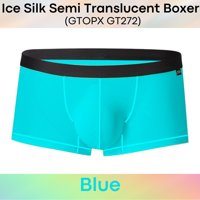 Men's Boxer : Polyester Ice Silk Semi Translucent Boxer with Contour Lines (GTOPX GT272)