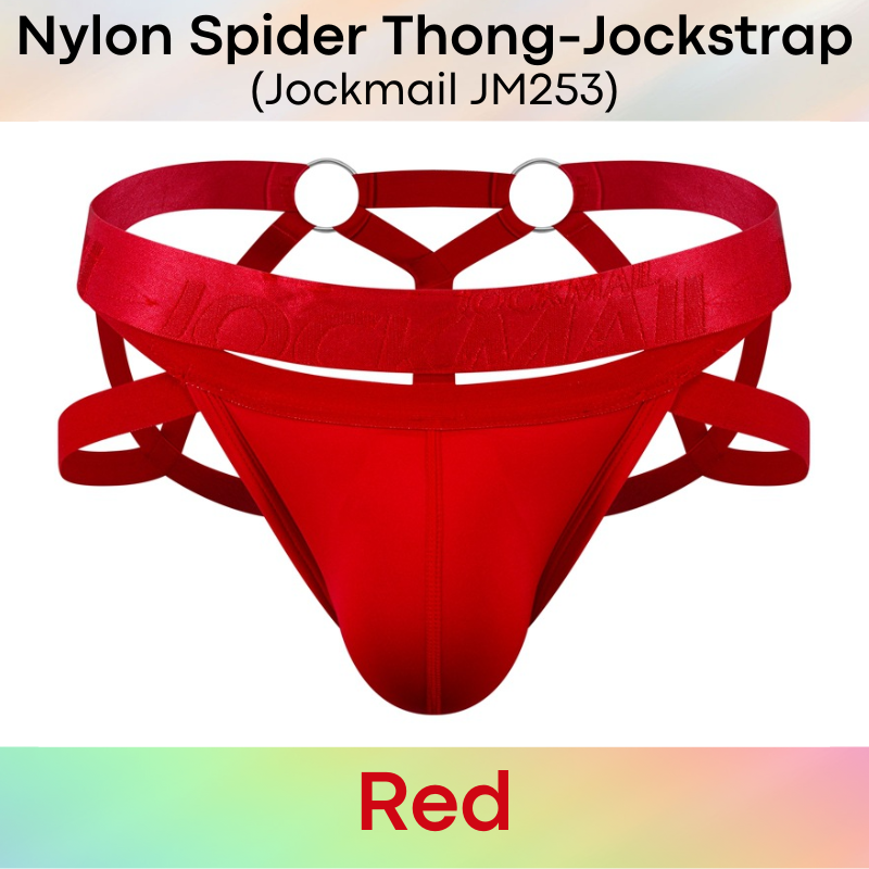 Men's Jockstrap: Nylon Ice Silk Spider Jockstrap-Thong Combi Underwear (JM253)
