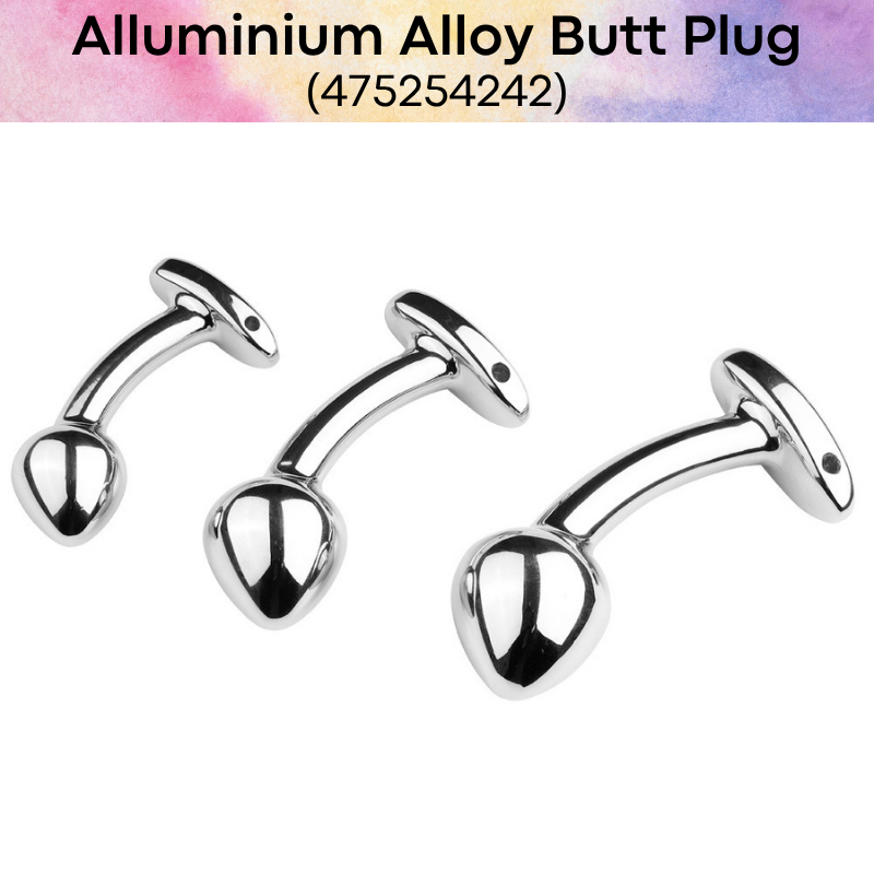 Adult Toy: Aluminium Alloy Mushroom Head with Curve Neck Butt Plug (475254242)