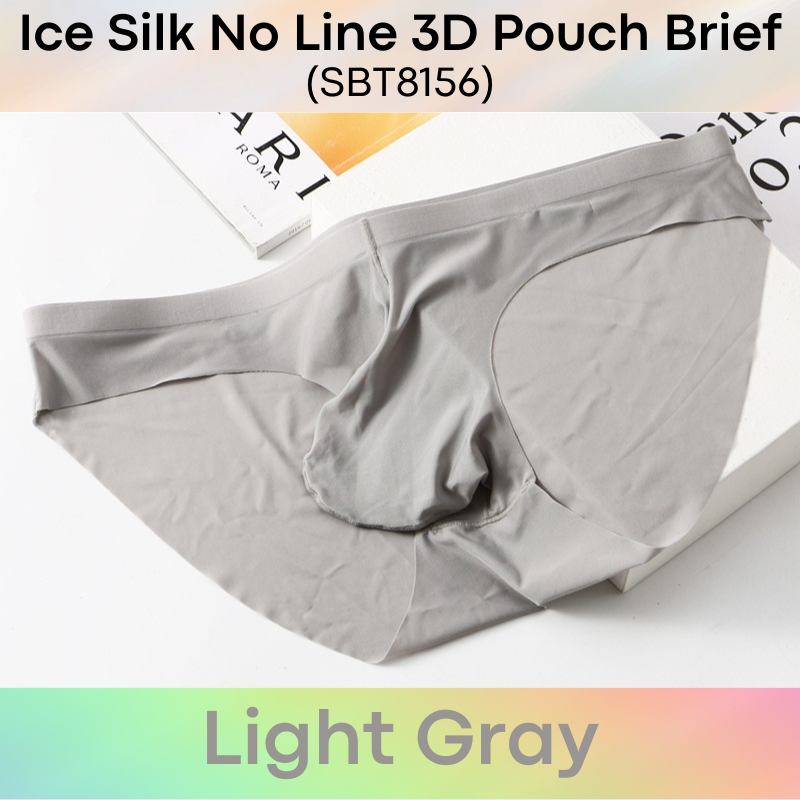 Men's Brief : Nylon Ice Silk, No Line, 3D Pouch Brief Underwear (SBT8156)