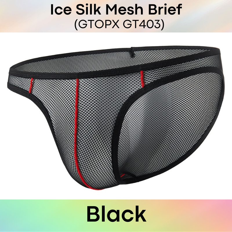 Men's Brief : Nylon Ice Silk Mesh Brief with Contour Lines (GTOPX GT403)